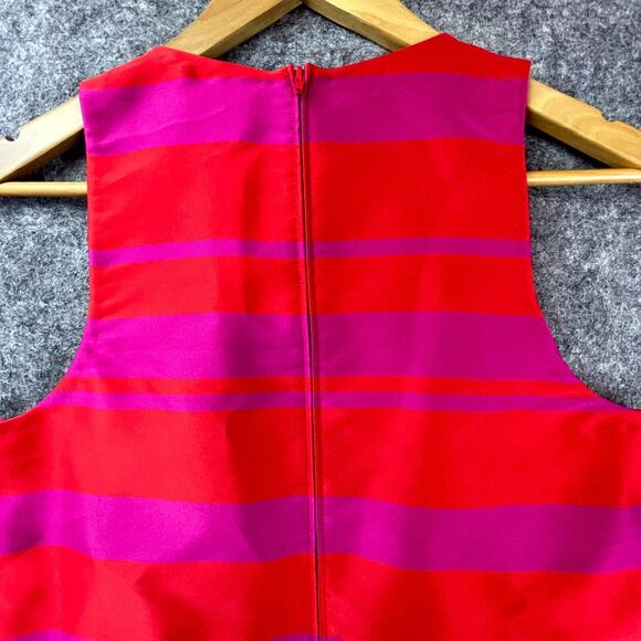 Sonia Rykiel Dress Womens 42 Red Purple Mod 60s Neck Bow Retro GoGo Pop Vibrant - Picture 3 of 6